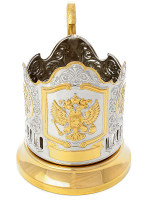 Подстаканник с позолотой "Юбилейный Герб РФ" Кольчугино