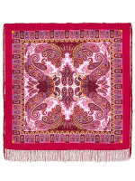 Шерстяной Павлопосадский платок "Фаворит", 125*125 см, арт. 1344-6