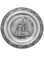Тарелка оловянная "Собор Покрова Божией Матери"