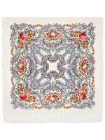 Шерстяной Павлопосадский платок "Сон бабочки", 125*125 см, арт. 1463-1