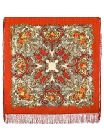 Шерстяной Павлопосадский платок "Сон бабочки", 125*125 см, арт. 1463-3