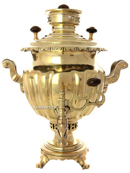 Угольный латунный самовар 4 литра ваза фабрика В.С.Баташева арт.410754