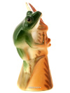 Скульптура "Лягушка на листике изумрудная", Императорский фарфоровый завод