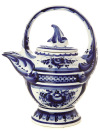 Чайник заварочный керамический с росписью Гжель "Листок", арт.2