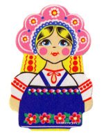 Магнит сувенирный Хохлома "Девица"