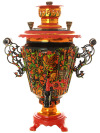 Комбинированный самовар 5 литров "конус" с художественной росписью "Рыжая хохлома", арт. 322260