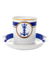 Чашка с блюдцем чайная форма "Гербовая", рисунок "Кают компания № 3", Императорский фарфоровый завод
