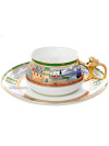 Чашка с блюдцем чайная форма "Билибина", рисунок "Деревня на озере", Императорский фарфоровый завод