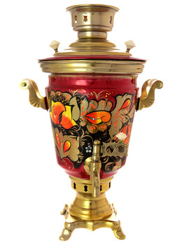 Электрический самовар 4 литра с художественной росписью "Золотые цветы", арт. 155976