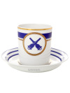Чашка с блюдцем чайная форма "Гербовая", рисунок "Кают компания № 6", Императорский фарфоровый завод