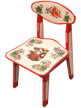 Набор детской мебели Хохлома Ежики - стол и 2 стула из дерева с художественной росписью, арт. 8202-8265-2