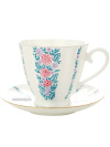 Чашка с блюдцем чайная форма "Гвоздика", рисунок "Маргаритки", Императорский фарфоровый завод