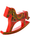 Лошадка-качалка "Красная" хохлома с ручной художественной росписью, арт.6070