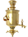 Угольный самовар 5 литров желтый "цилиндр", произведен в начале XX века на Тульском Патронном Заводе, арт. 450139