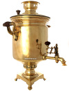 Угольный самовар (на дровах) 7 литров желтый "цилиндр", произведен в первой половине XX века в Туле, Артель Прогресс, арт. 433692
