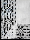 Льняная салфетка белая с белым кружевом (Вологодское кружево), арт. 6с-717, 33х33