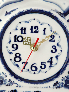 Часы с художественной росписью "Гжель" "Сивка-бурка"