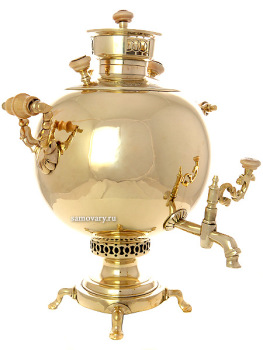 Старинный антикварный угольный самовар 5 литров желтый "шар", произведен на фабрике Б.Г.Тейле в конце XIX века, арт. 465451