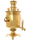 Угольный самовар 2 литра желтый "цилиндр" с медалями, произведен в Туле в начале XX века фабрикой Баташева, арт. 465572