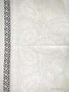 Комплект столового белья белый - лен с вышивкой Вологодским кружевом, арт. 6нхп-836