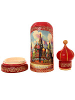 Матрешка-штоф "Москва Златоглавая на красном фоне", арт. 025