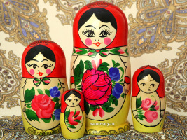Русская матрешка "Хохлома семеновская" мини, арт. 51