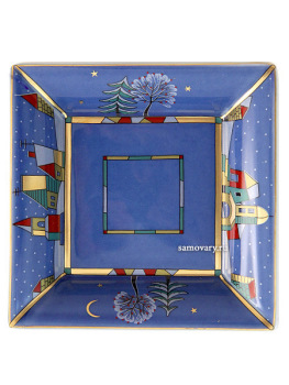 Подставка фарфоровая для мелочи, форма "Европейская", рисунок "Новогодняя ночь", Императорский фарфоровый завод
