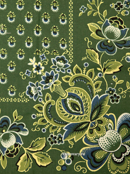 Скатерть "Ализарин", зеленая с кружевом, 100х100