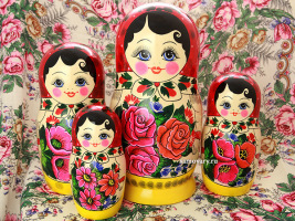 Набор русских матрешек "Хохлома семеновская", арт. 2001