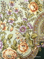 Шерстяной Павлопосадский платок "Кумушка", 89*89 см, арт. 1453-9