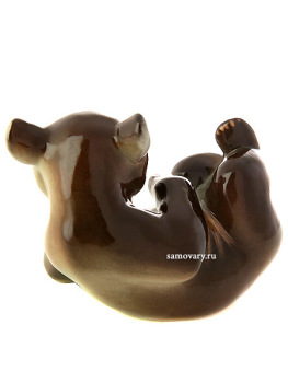 Скульптура "Медвежонок лежащий новый", Императорский фарфоровый завод