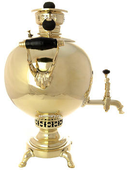Угольный самовар 5 литров желтый "шар", произведен на фабрике Н.А. Воронцова в Тулъ в конце XIX века, арт. 488979