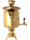 Угольный самовар 5 литров желтый "цилиндр", произведен в первой половине 20 века в Туле, Артель Прогресс, арт. 433693