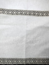 Льняная скатерть прямоугольная серая с серым кружевом (Вологодское кружево), арт. 1С-968, 230х150