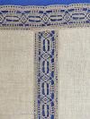 Комплект столового белья - лен с вышивкой Вологодским кружевом, цвет серый, темное кружево, арт. 6нхп-664