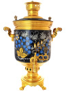 Набор с угольным самоваром 7 литров "цилиндр" с художественной росписью "Рябина зимняя", арт. 220788