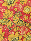 Скатерть Артель "Хохлома" с кружевом красно-желтая, 150х150 см