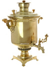 Угольный самовар 5 литров желтый "цилиндр", произведен в начале XX века в Туле фабрикой Воронцова, арт. 450132