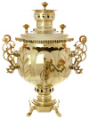 Набор самовар угольный (жаровый, дровяной) 4,5 литра желтый "шар", Тула арт. 210510у