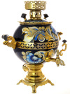 Электрический самовар 3 литра с художественной росписью "Кудрина на синем фоне", "шар",  арт. 130210