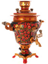 Электрический самовар 3 литра с художественной росписью "Хохлома рыжая", "репка", арт. 110443
