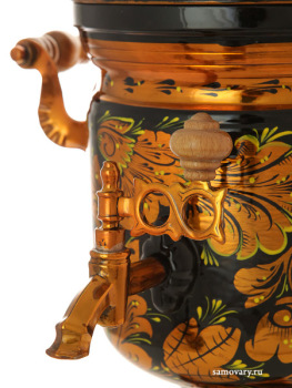 Электрический самовар 3 литра с художественной росписью "Золотая хохлома", арт. 110357