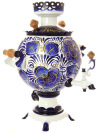 Набор самовар электрический 3 литра с художественной росписью "Гжель", форма "шар", арт. 110567