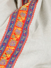 Русский народный костюм льняной комплект бежевый "Забава": сарафан и блузка, XS-L