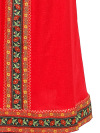 Русский народный костюм для танцев льняной комплект красный "Забава": сарафан и блузка, XS-L 