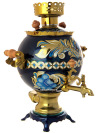 Набор самовар электрический 3 литра с художественной росписью "Кудрина на синем фоне", "шар", арт. 121099