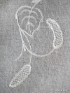 Льняная скатерть «Березка» прямоугольная серая со светлым кружевом и кружевной вышивкой (Вологодское кружево), арт. 11ст-326, 180х150