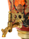 Электрический самовар 4 литра с художественной росписью "Рябина на бордовом фоне", арт. 155990