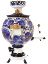 Набор самовар электрический 3 литра с художественной росписью "Гжель", форма "шар", арт. 110567