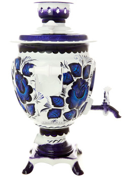 Набор самовар электрический 3 литра с художественной росписью "Гжель", арт. 130317